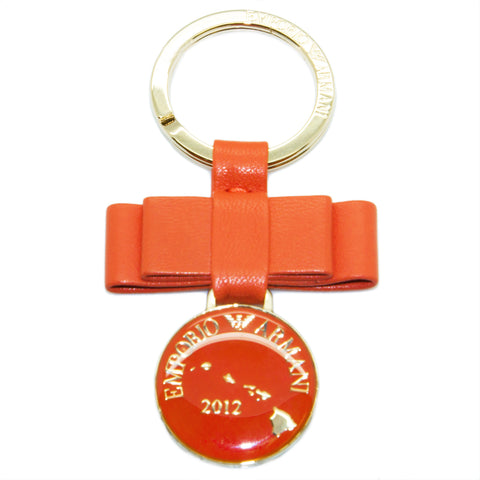 Emporio Armani "2012" Bow & Charm Keychain One Size Orange