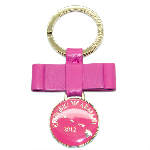 Emporio Armani "2012" Bow & Charm Keychain One Size Pink